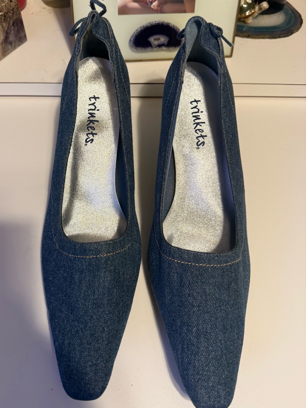 Denim Pointed-Toe Women’s heels  - Blue
